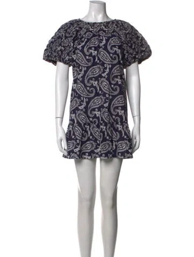 Pre-owned Sea New York Paisley Print Mini Dress W/ Tags In Blue