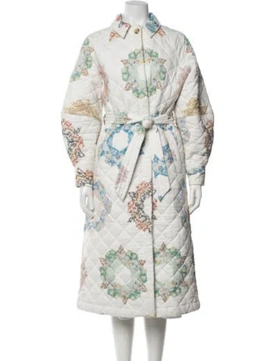 Pre-owned Sea New York Patterned Coat In White