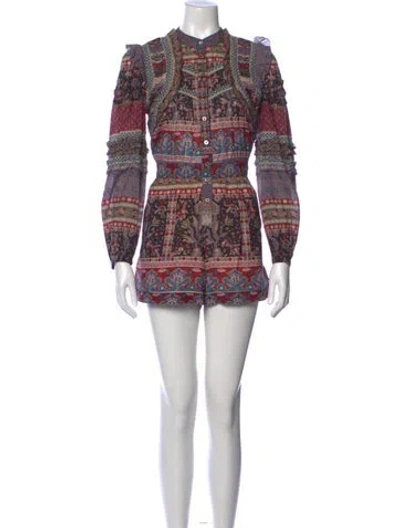 Pre-owned Sea New York Patterned Romper In Purple