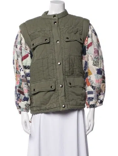 Pre-owned Sea New York Patterned Utility Jacket In Green