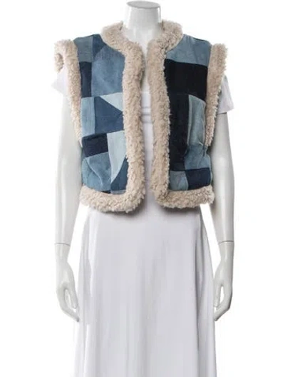 Pre-owned Sea New York Patterned Vest In Blue