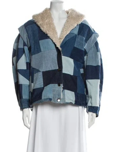Pre-owned Sea New York Plaid Print Jacket In Blue