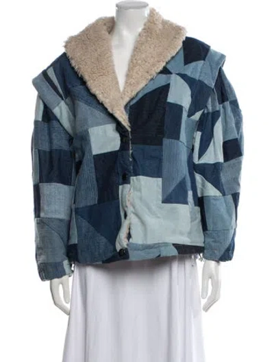 Pre-owned Sea New York Plaid Print Jacket In Blue