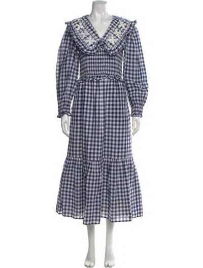 Pre-owned Sea New York Plaid Print Long Dress In Multi