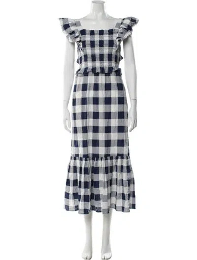 Pre-owned Sea New York Plaid Print Long Dress In Purple