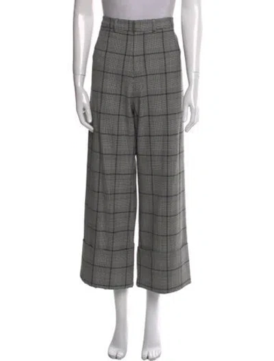 Pre-owned Sea New York Plaid Print Wide Leg Pants In Multi