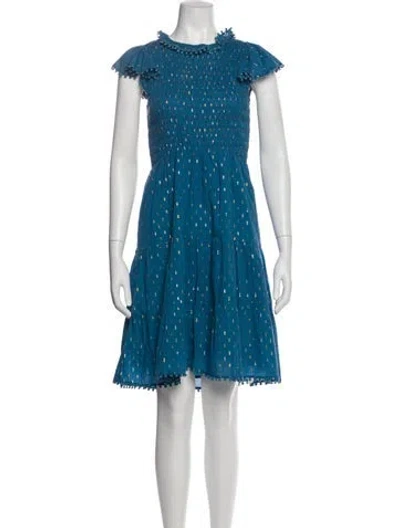 Pre-owned Sea New York Polka Dot Print Knee-length Dress In Blue