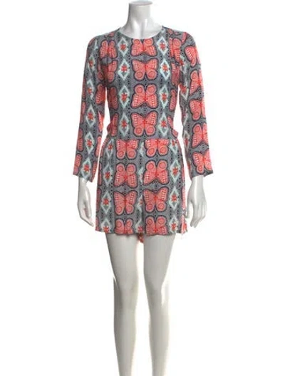 Pre-owned Sea New York Printed Crew Neck Romper In Blue