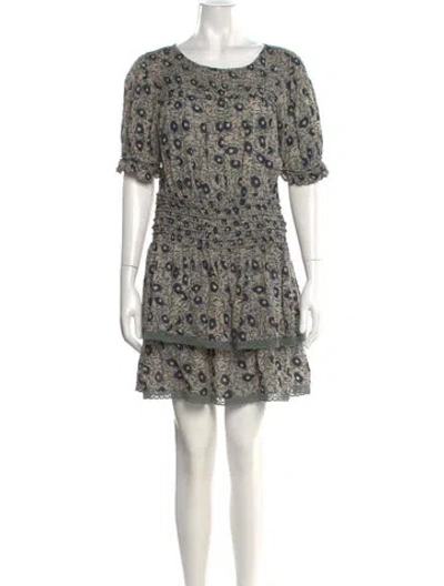 Pre-owned Sea New York Printed Knee-length Dress In Green
