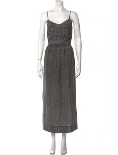 Pre-owned Sea New York Printed Long Dress In Black