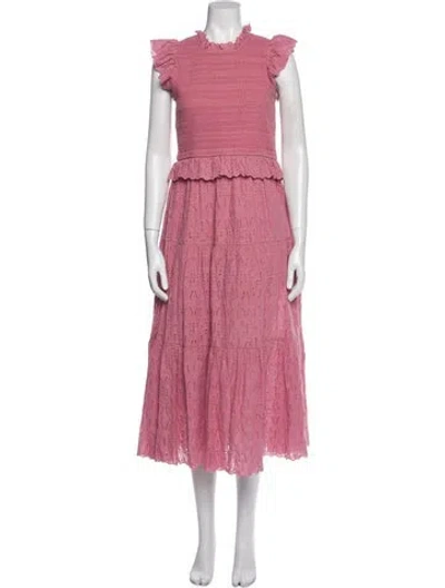 Pre-owned Sea New York Printed Long Dress In Pink