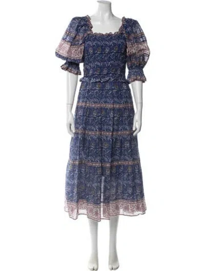 Pre-owned Sea New York Printed Long Dress In Purple