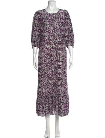 Pre-owned Sea New York Printed Long Dress In Purple