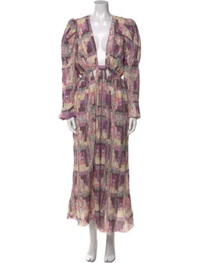 Pre-owned Sea New York Printed Long Dress In Purple