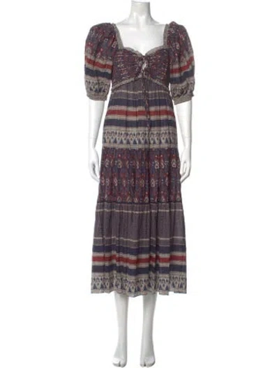 Pre-owned Sea New York Printed Long Dress In Purple
