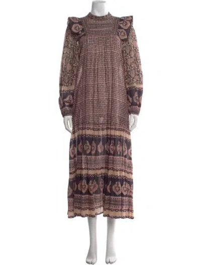 Pre-owned Sea New York Printed Long Dress In Purple