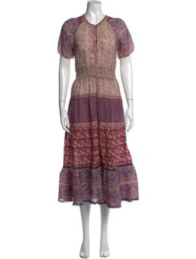 Pre-owned Sea New York Printed Long Dress In Purple