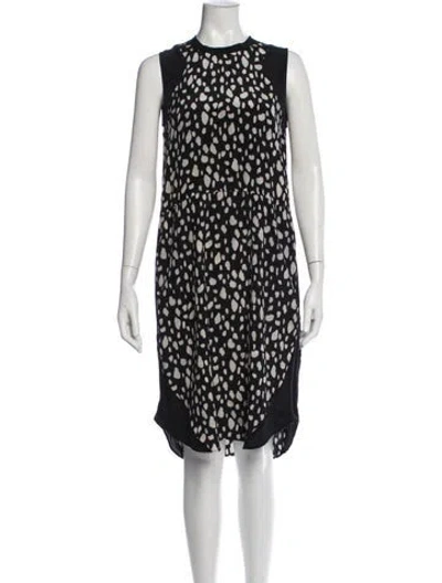 Pre-owned Sea New York Printed Midi Length Dress In Black
