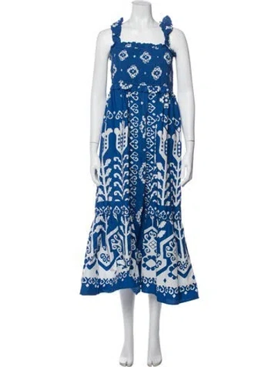 Pre-owned Sea New York Printed Midi Length Dress In Blue