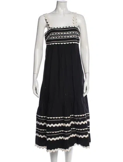 Pre-owned Sea New York Printed Midi Length Dress W/ Tags In Black