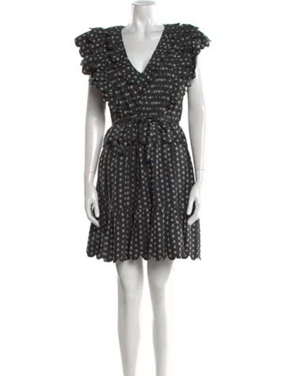 Pre-owned Sea New York Printed Mini Dress In Black