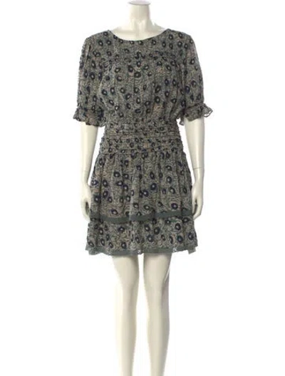 Pre-owned Sea New York Printed Mini Dress In Green