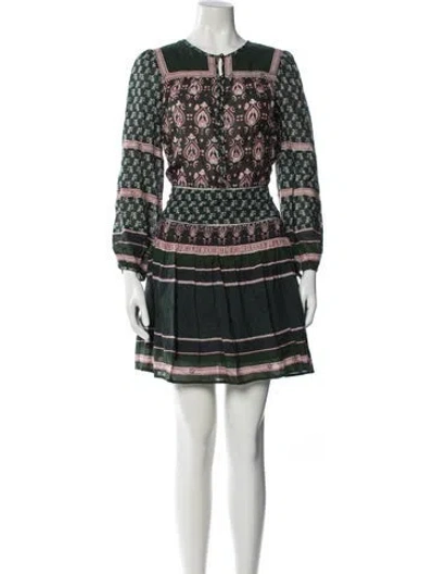 Pre-owned Sea New York Printed Mini Dress In Green