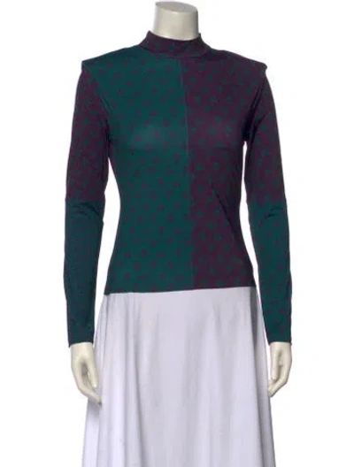 Pre-owned Sea New York Printed Mock Neck Sweatshirt W/ Tags In Green