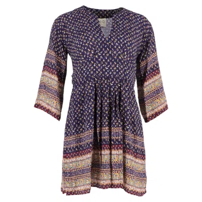 Sea New York Printed V-neck Mini Dress In Multicolor Viscose In Blue