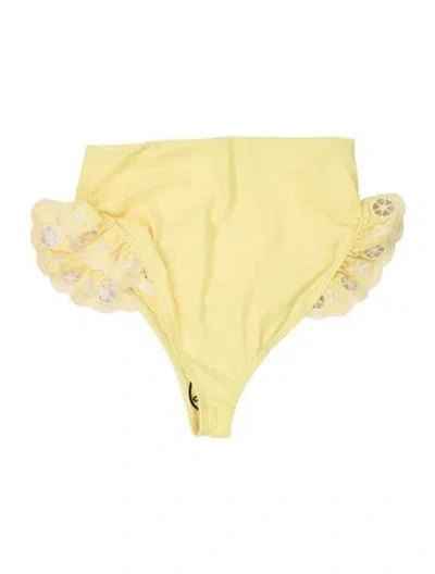 Pre-owned Sea New York Ruffle Embellishment Bottoms In Yellow