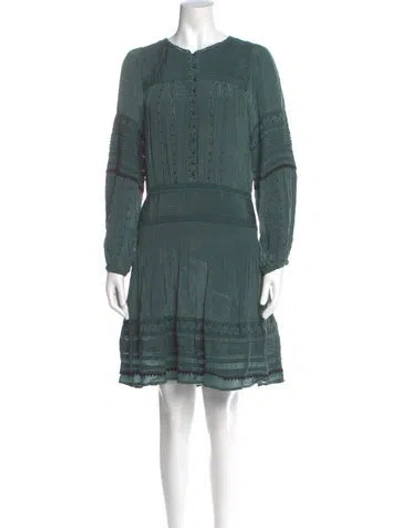 Pre-owned Sea New York Scoop Neck Mini Dress In Green