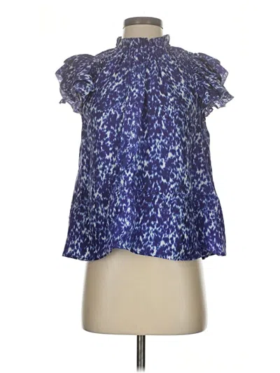 Pre-owned Sea New York Short Sleeve Blouse In Blue