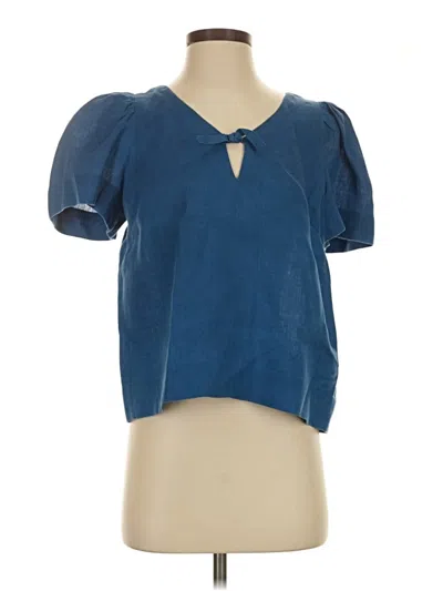 Pre-owned Sea New York Short Sleeve Blouse In Blue