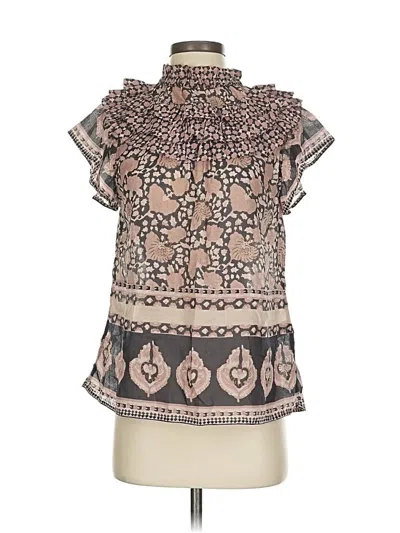 Pre-owned Sea New York Short Sleeve Blouse In Brown