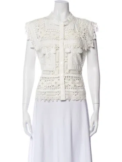 Pre-owned Sea New York Short Sleeve Blouse In Neutral