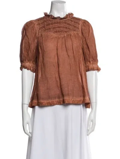 Pre-owned Sea New York Short Sleeve Blouse In Red