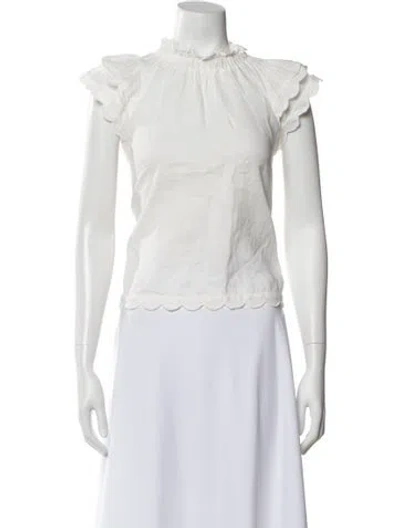 Pre-owned Sea New York Short Sleeve Blouse In White
