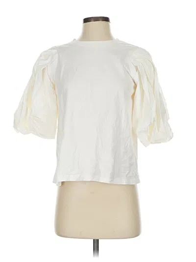 Pre-owned Sea New York Short Sleeve Blouse In White
