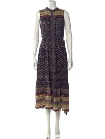 Pre-owned Sea New York Silk Long Dress In Blue