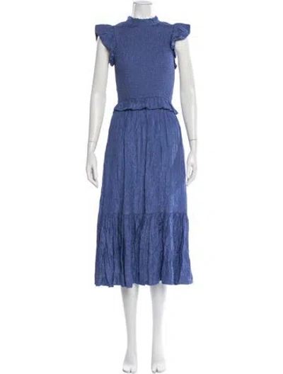 Pre-owned Sea New York Silk Long Dress In Blue