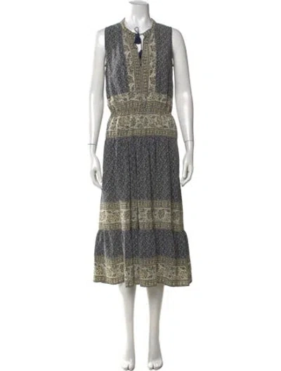 Pre-owned Sea New York Silk Long Dress In Blue