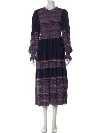 Pre-owned Sea New York Silk Long Dress In Multi