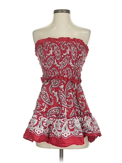 Pre-owned Sea New York Sleeveless Top Red Strapless Neckline Tops