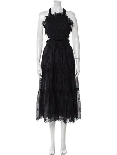 Pre-owned Sea New York Square Neckline Long Dress In Black