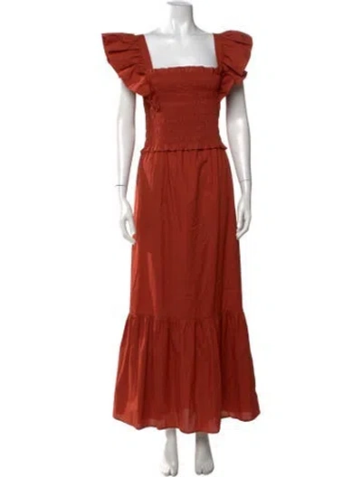 Pre-owned Sea New York Square Neckline Long Dress W/ Tags In Orange