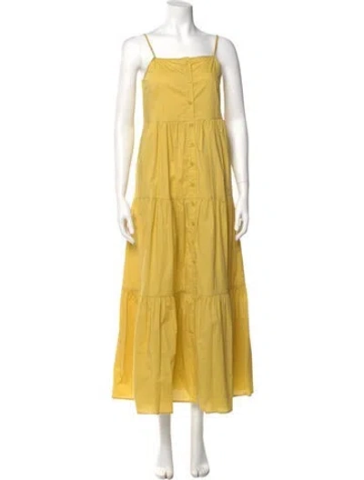 Pre-owned Sea New York Square Neckline Long Dress W/ Tags In Yellow