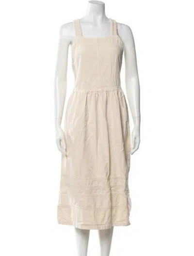 Pre-owned Sea New York Square Neckline Midi Length Dress In Neutrals