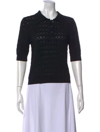 Pre-owned Sea New York Three-quarter Sleeve Polo In Black