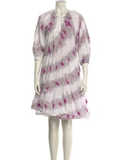 Pre-owned Sea New York Tie-dye Print Knee-length Dress In Neutral