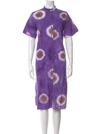 Pre-owned Sea New York Tie-dye Print Midi Length Dress In Purple